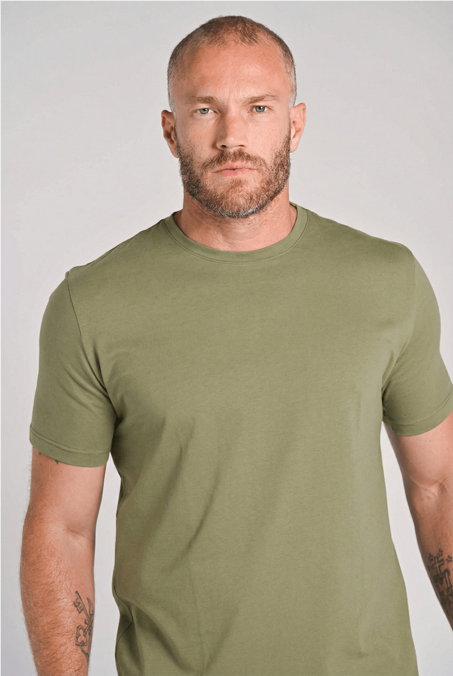 Camiseta Gola Careca Unique Algodão Egípcio com Elastano Dusty Green - Be_cava